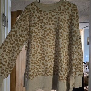 Aerie Beige and Cream Knit Sweater